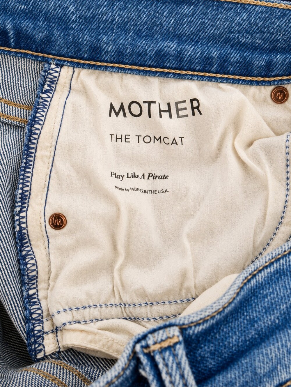 MOTHER The Tomcat Play Like A Pirate Jeans 29 Distressed Straight Crop Denim - Picture 10 of 14